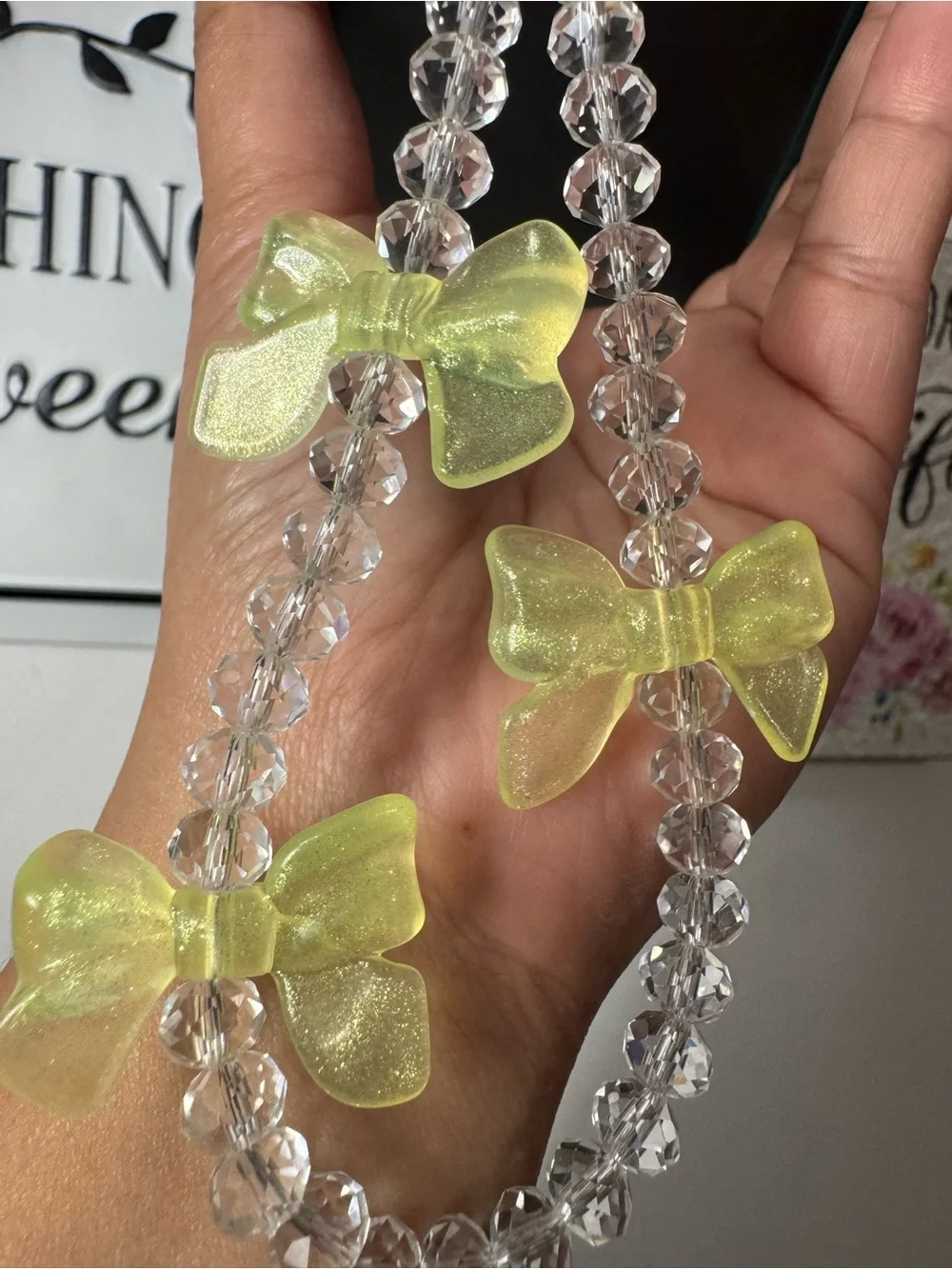 Bling Bling Crystal with Yellow Bow Phone/Key/Bag Chain #P1101